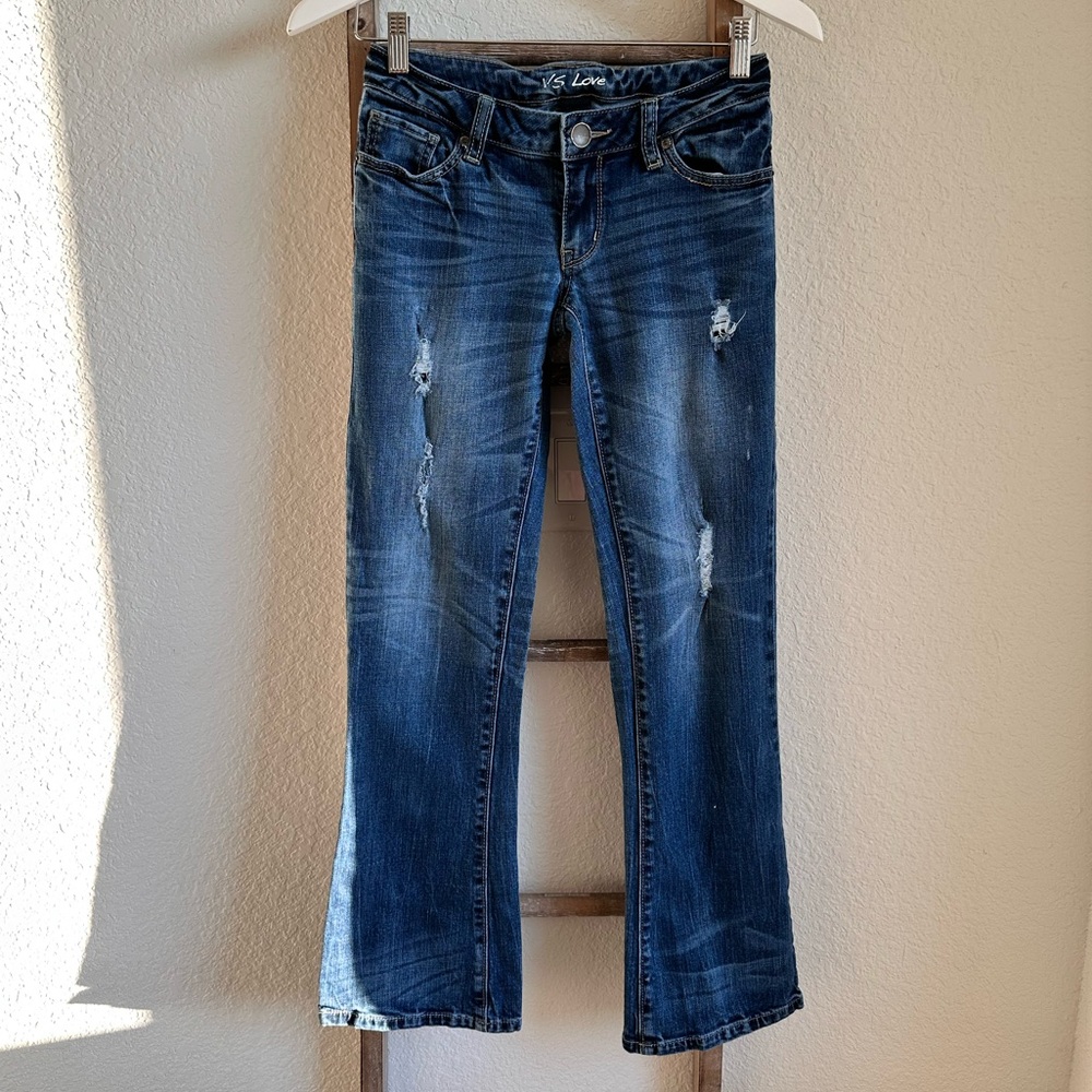 Victorias Secret VS Love Bootcut Distressed Jeans sz: 2